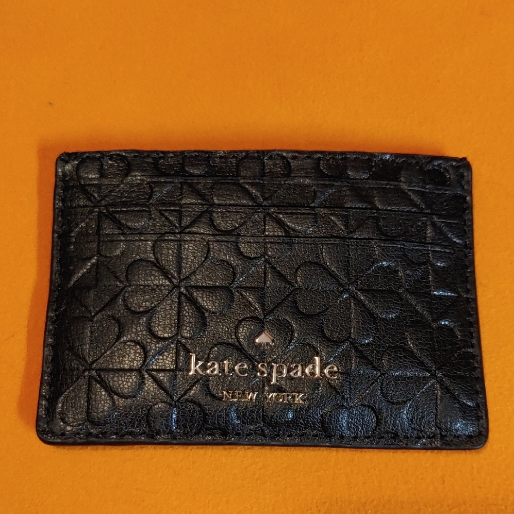 Kate Spade Embossed Black Card Holder